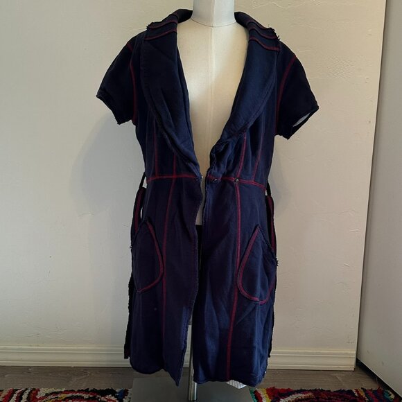 Millard Fillmore MF-13 Short Sleeve Navy Blue With Red Stitching Jacket W Sz M - Picture 8 of 13